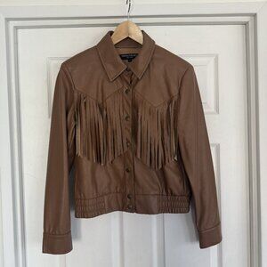 Central Park West Ryder Fringe Vegan Leather Jacket Size S
